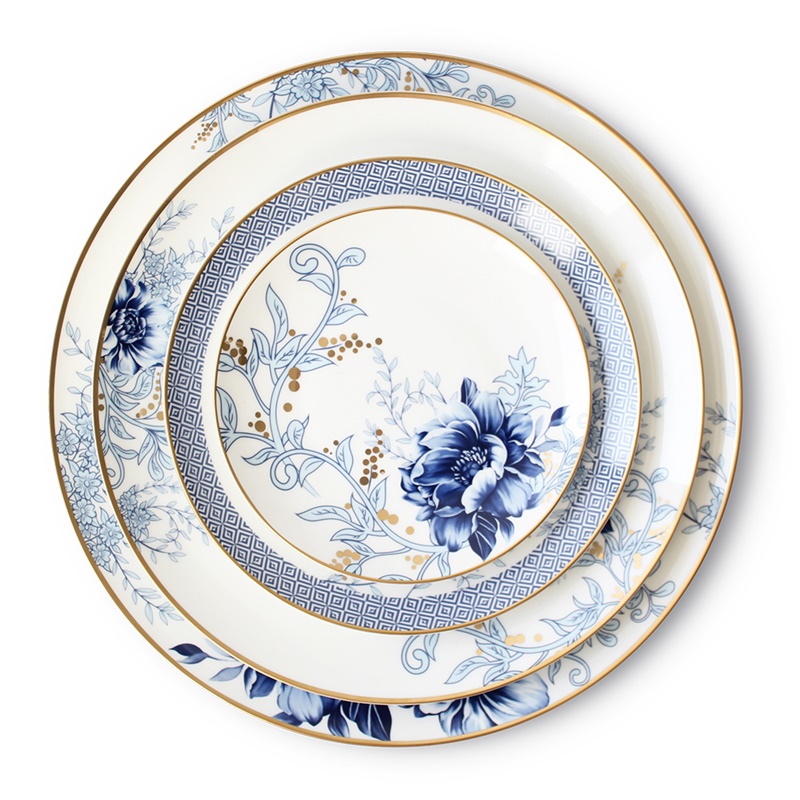 Exotic blue flower Dinnerware set