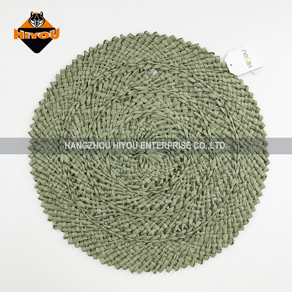 Round paper woven placemat