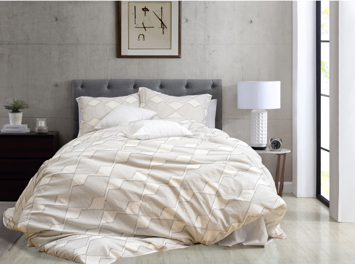Textured flower cut comforter