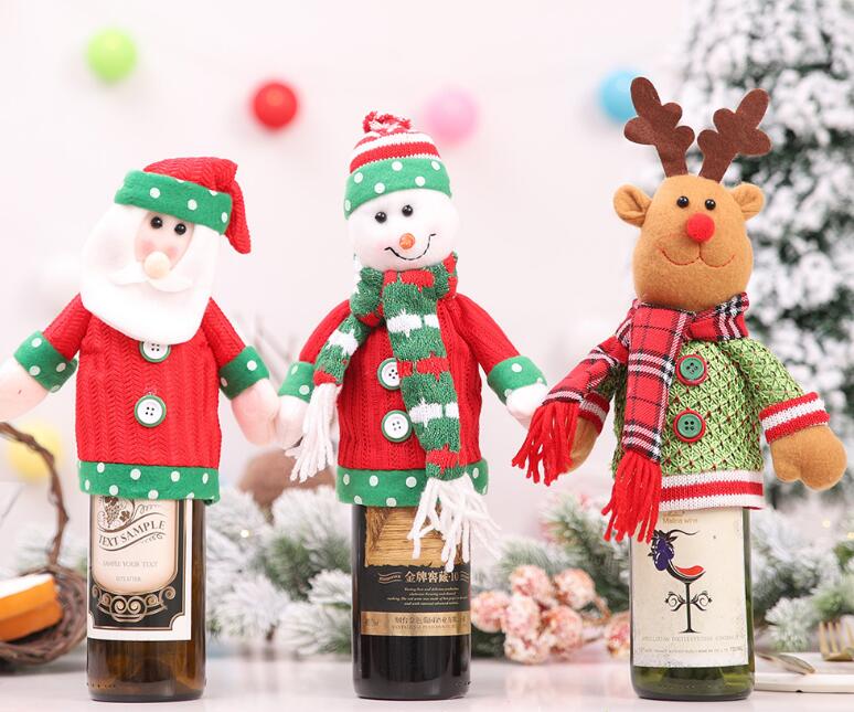 Christmas wine bottle cloth