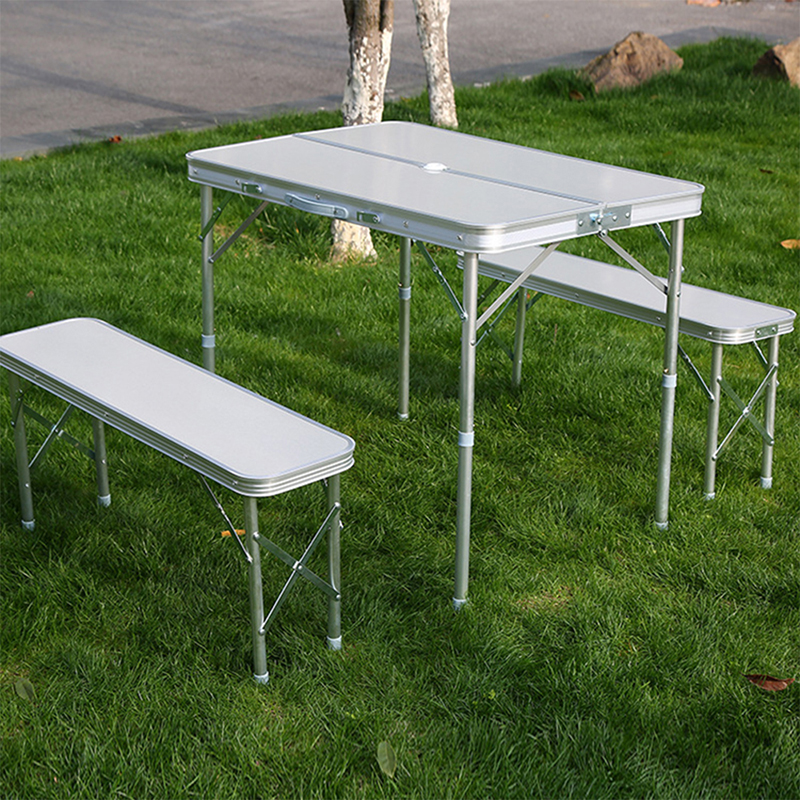 Aluminum folding table and bench set