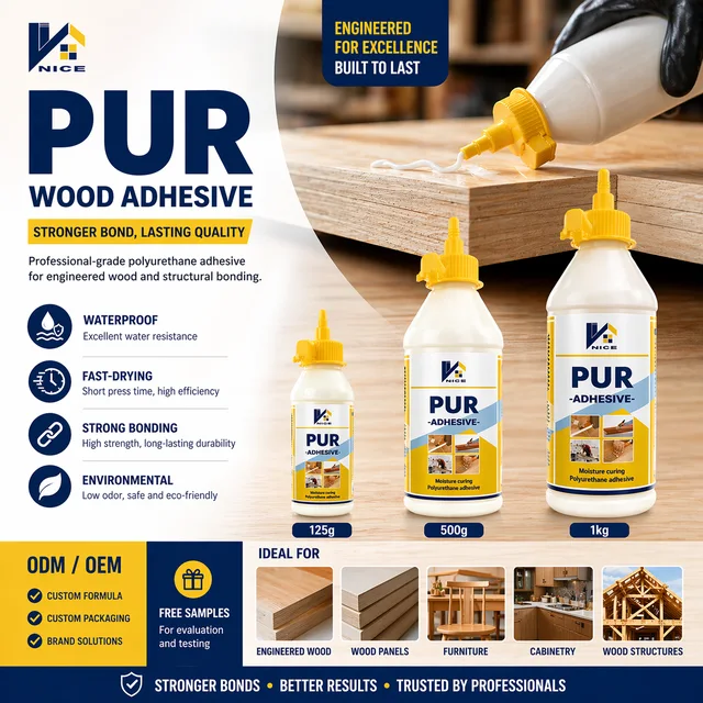 One Component PUR Wood Adhesive D4 Waterproof Polyurethane Glue for Furniture Assembly & Wood Lamination