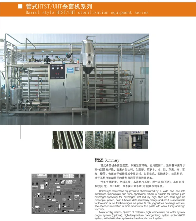 Tianyu Weiye sterilization Tube sterilizer series food industry