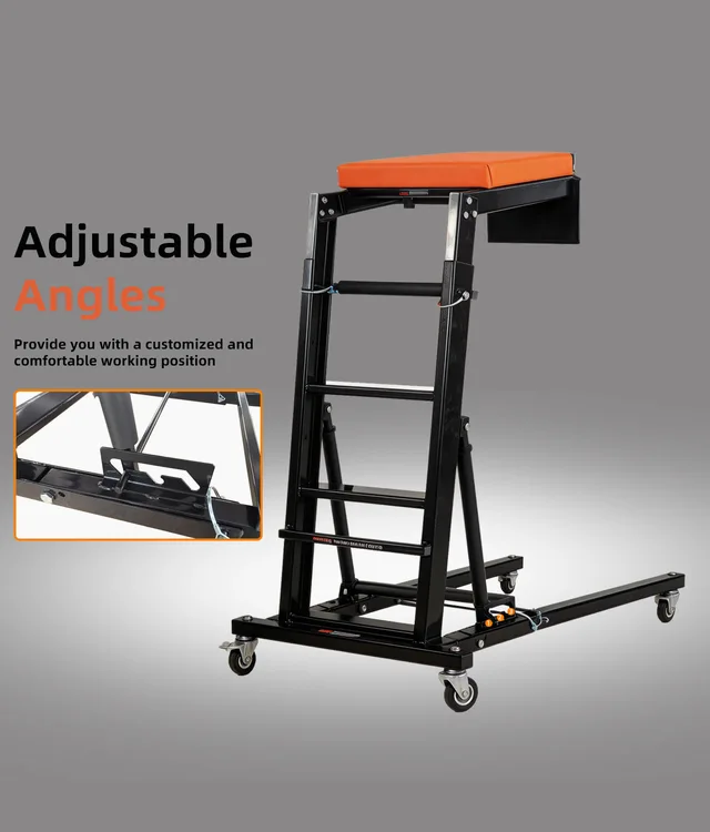 Topside Creeper, 440LB, 50-69 Inch Adjustable, I-Base, Foldable