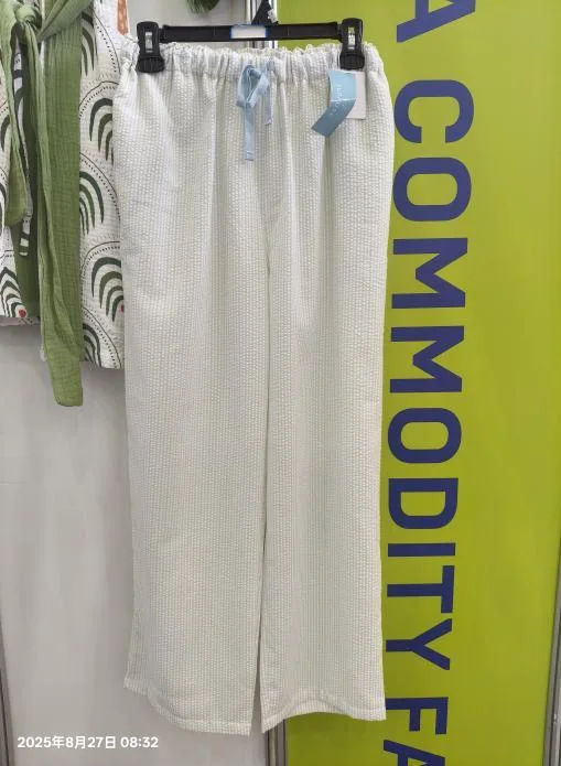 65% Polyester 35% Cotton Seersucker Fabric pants pajamas