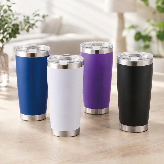 20oz Double-Layer Vacuum Insulated Car Cup with 304 Stainless Steel Powder-Coated