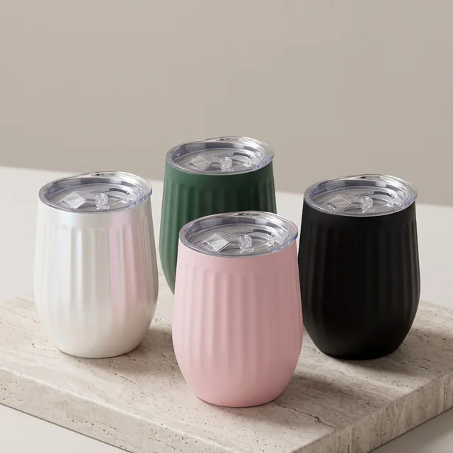 Best-selling striped egg and wine insulated cups made of 304 stainless steel with vacuum insulation