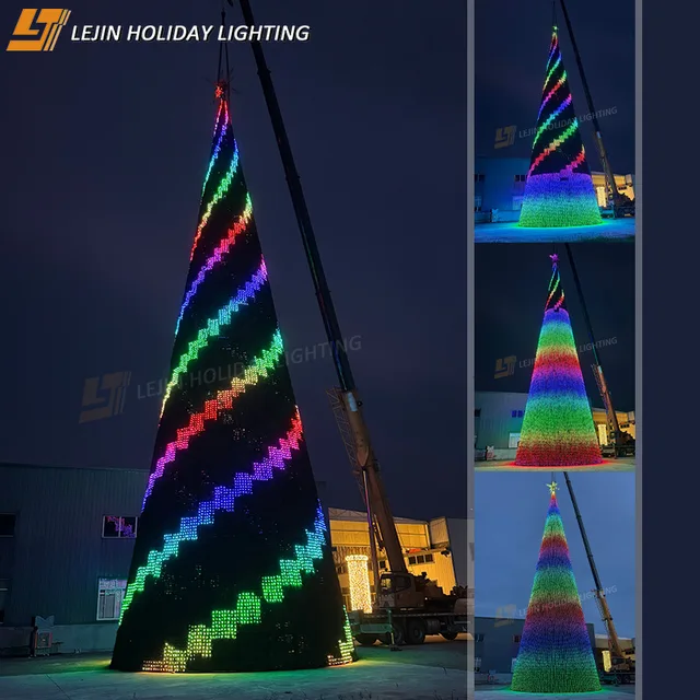LEJIN HOLIDAY LIGHTING 30m Christmas Tree Outdoor Commercial Festival Holiday Decorative Motif Light