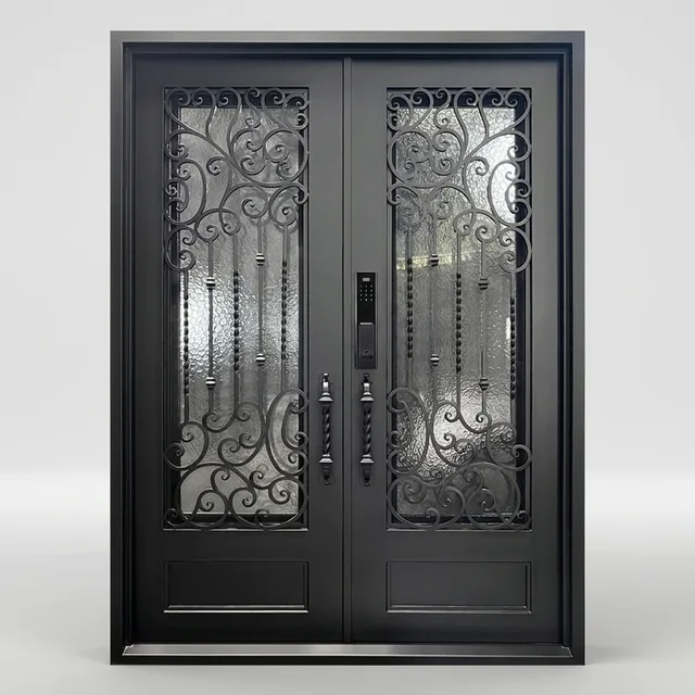 Wrought iron front door entry door
