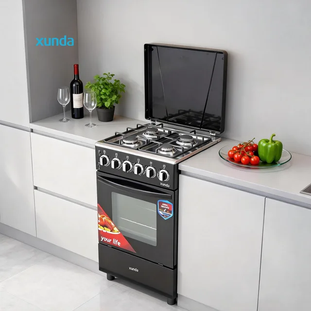 Xunda Combination 4 Gas Stove with Oven Multifunctional Range Oven All-in-one Kitchen Cooker Free Standing Gas Stove With CE