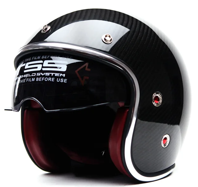 Motorcycle scooter helmet casco moto DOT Carbon Fiber Retro vintage helmet adult YM-628