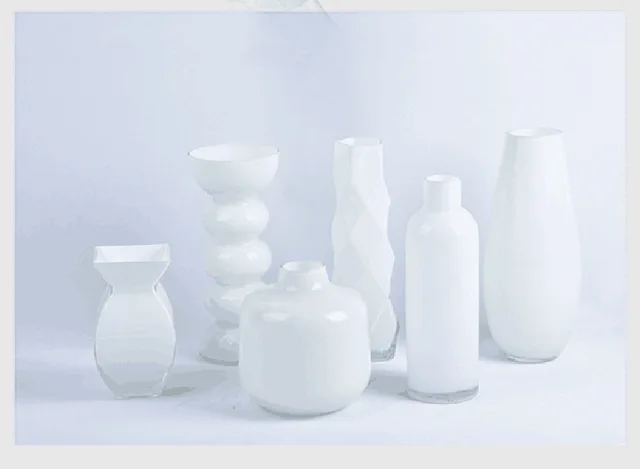 White glass vase
