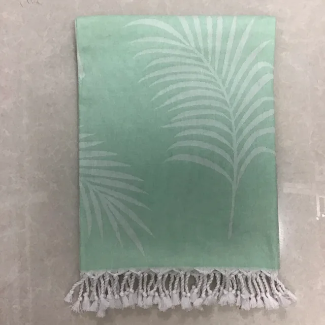 Beach Towel Pure Cotton Jacquard Stripes Solid Color Turkish Style
