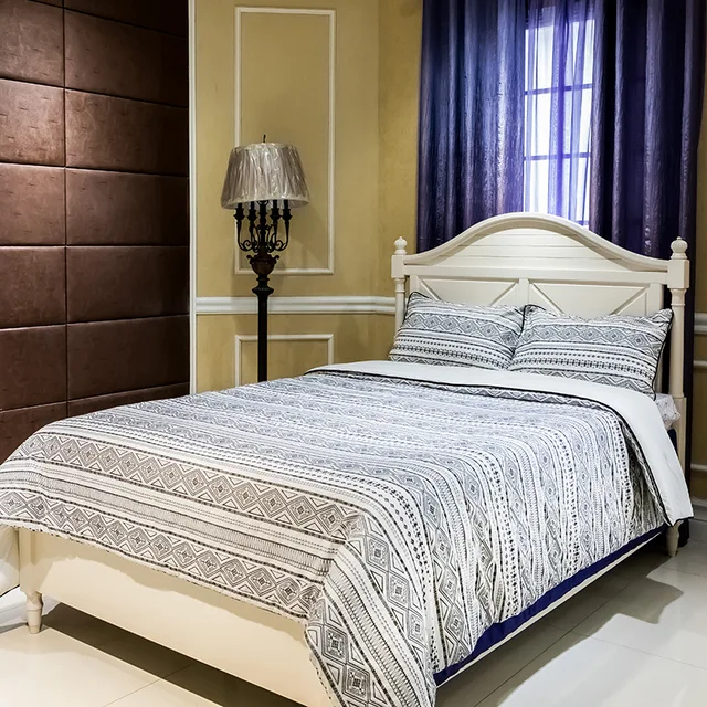 Textured stripes 3pc comforter set
