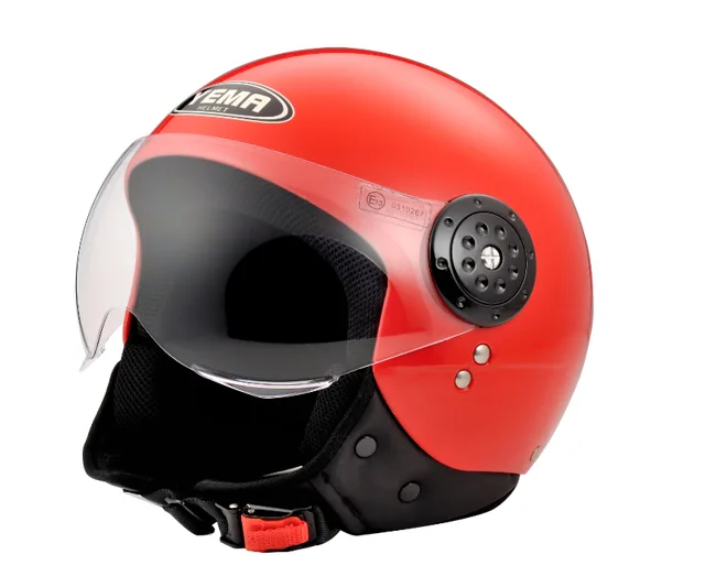 Motorcycle Open Face Helmet Single Visor ECE Approved - YEMA YM-627 Motorbike Moped Jet Bobber Pilot Crash Chopper 3/4 Half Helmet YM-611 for Adult Men Women