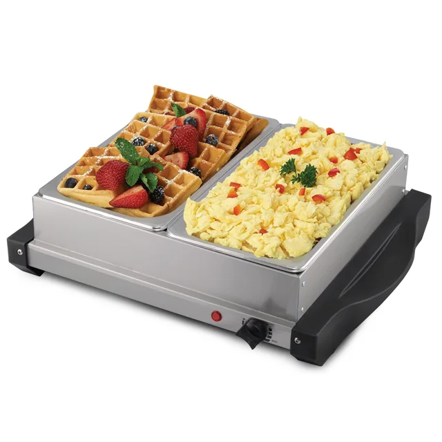 Stainless Steel Buffet Server with Warming Tray Professional Hotplate 2X2.5L