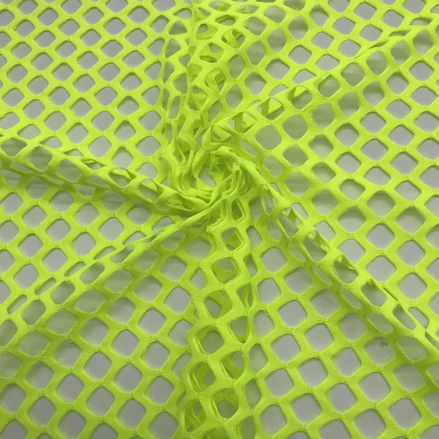 91% Polyester/ 9% Spandex Green Power Mesh Fabric with Big Mesh Hole