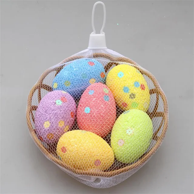 Foam Easter egg ornament in basket