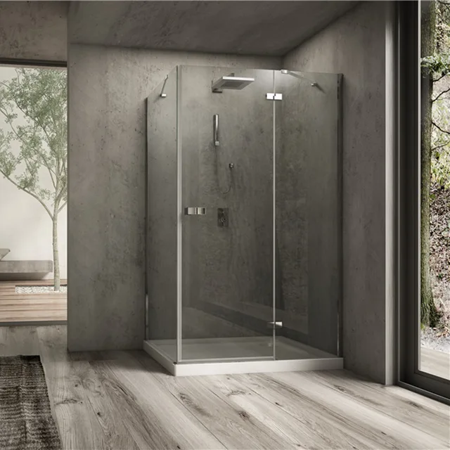 Dabbl 8mm tempered glass single hinge door with side panel shower enclosures simple shower bathroom