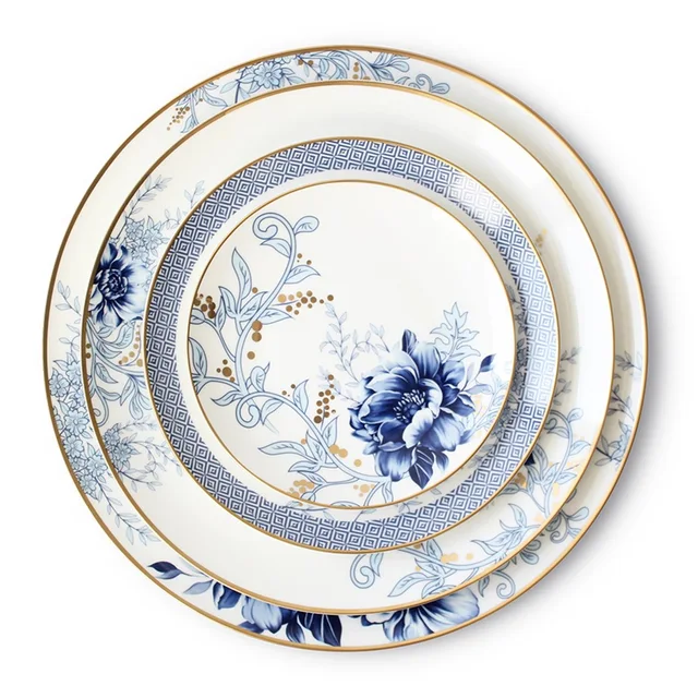Exotic blue flower Dinnerware set