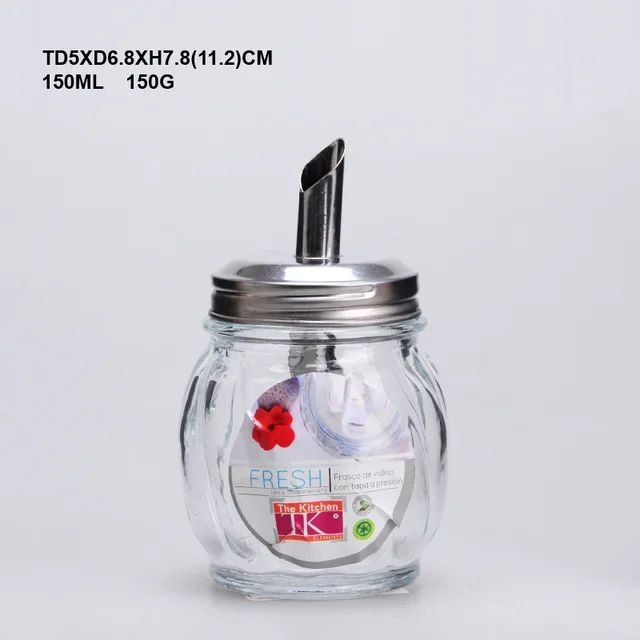 Round Ball Glass Sugar Dispenser Pourer Shaker