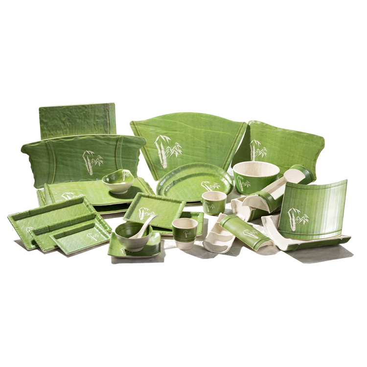 New green bamboo melamine tableware sets
