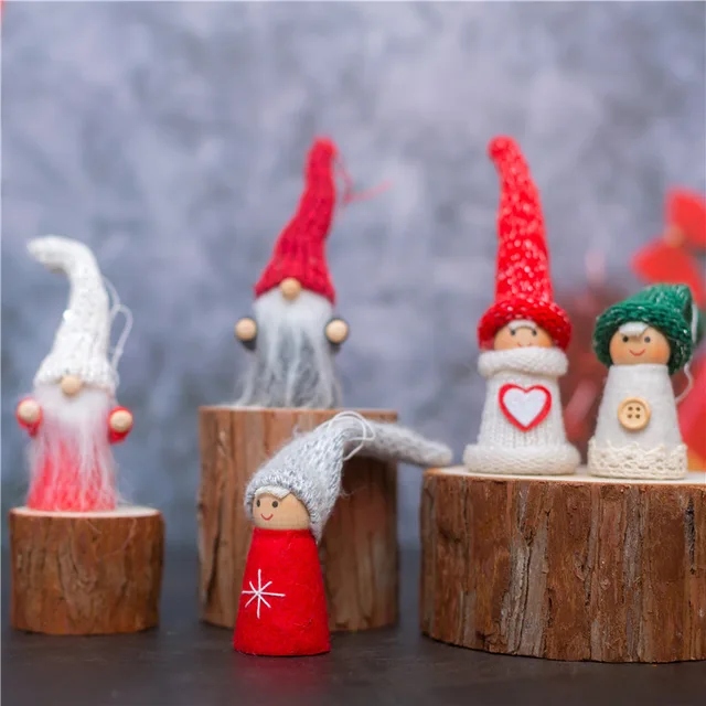 Hot selling knitting Christmas dolls felt christmas angels Christmas elf