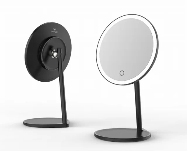 New 2 in 1 detachable tabletop led portable makeup mirror with wireless charging function