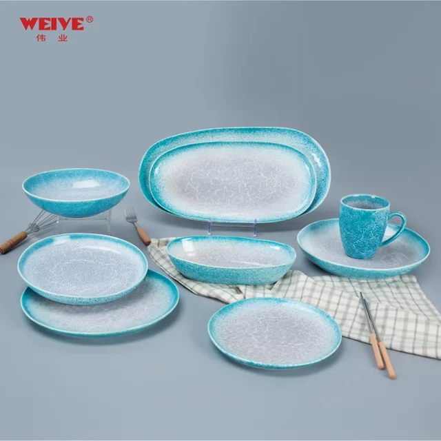 The Sparkling Sea Color glaze dinner set