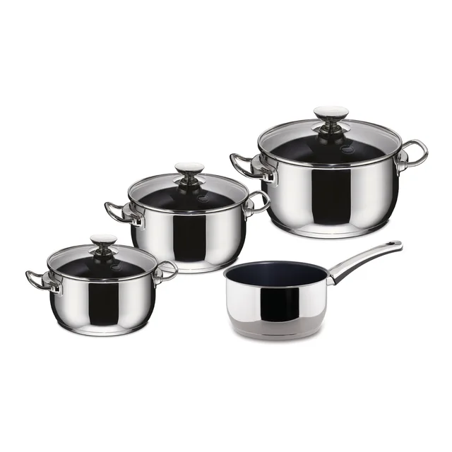 Berndes 4-piece cookware set Cooking pot with glass lid