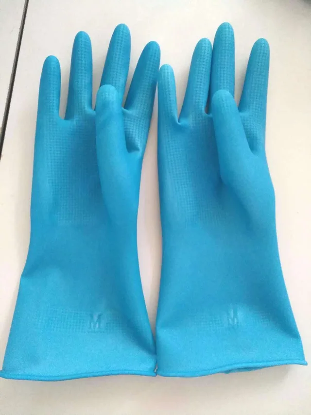 Customized colors Red kitchen hotel room cleaning household latex gloves for safety work gloves