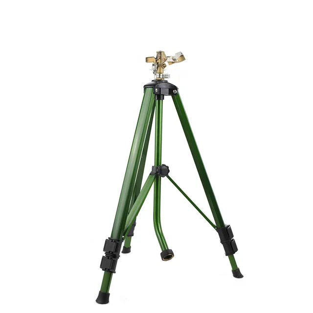 Lawn Farm Garden Irrigation Tripod Watering Sprinkler with Brass Impact Sprinkler
