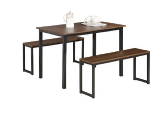 Dining table with two benches