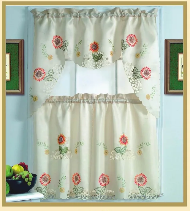 Embroidered Kitchen Curtain