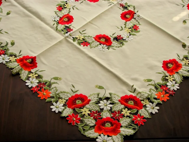 Poppy Embroidered Tablecloth