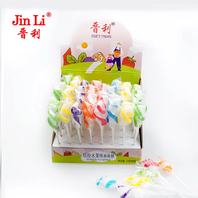 Yummy colorful spiral shape handmade lollipop