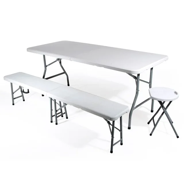 6ft Folding In Half Table And Bench Set