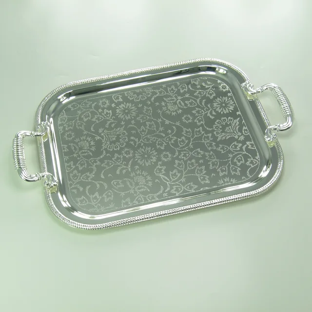 Silver plated serving tray