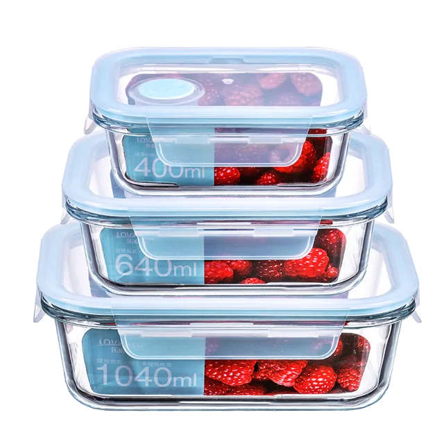 Glass food storage container