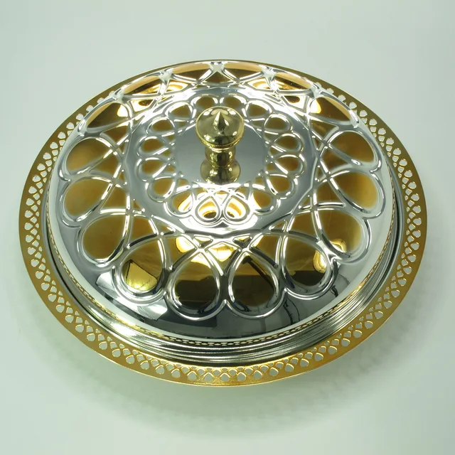Silver plated serving tray with cover