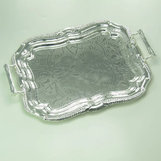 Silver plated serving tray