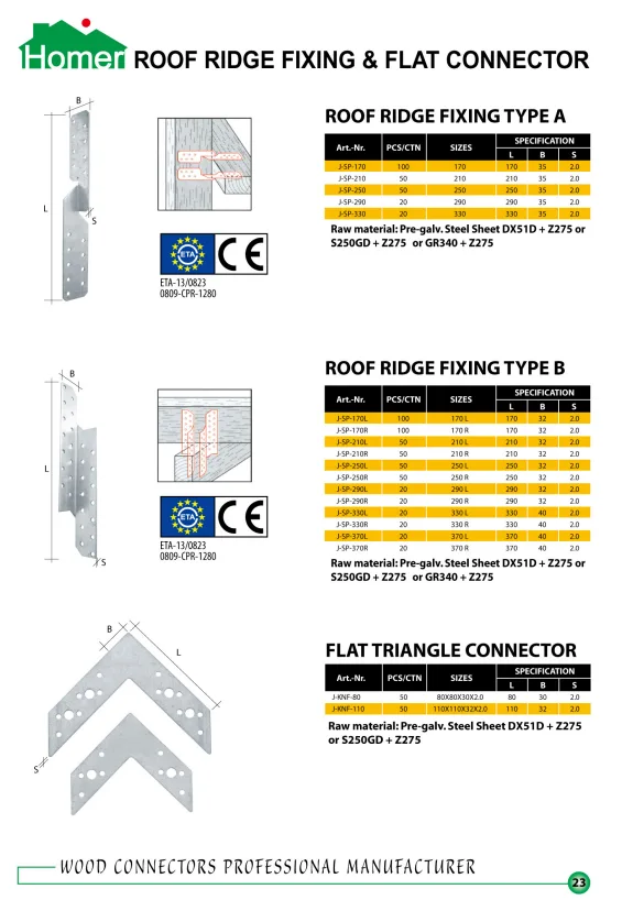 Roof Ridge Fixing & Flat Connector