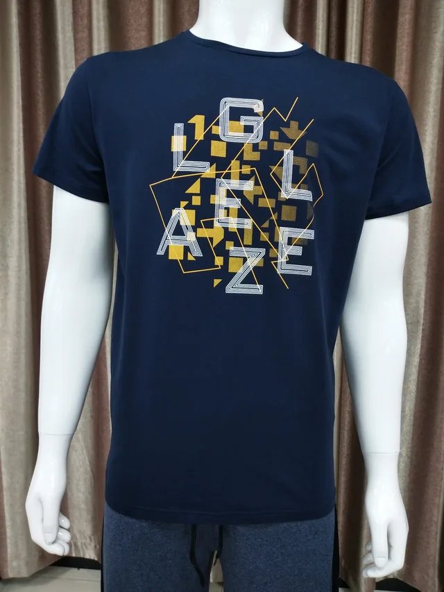High quality 180gsm 95% cotton 5% spandex rubber print T shirt