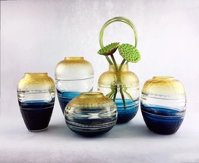 Sunny Sea Carved Glass