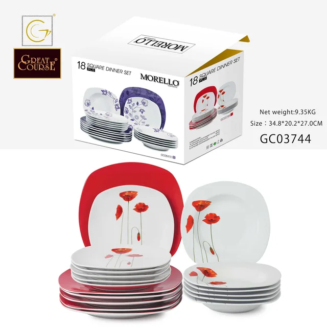 18pcs Square Dinner Set