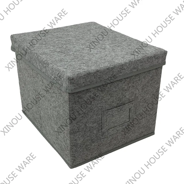Hot Selling collapsible Linen Fabric Storage Cube with Lid