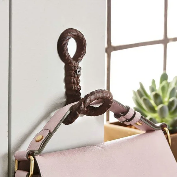 Home decor cast iron hemp rope hook