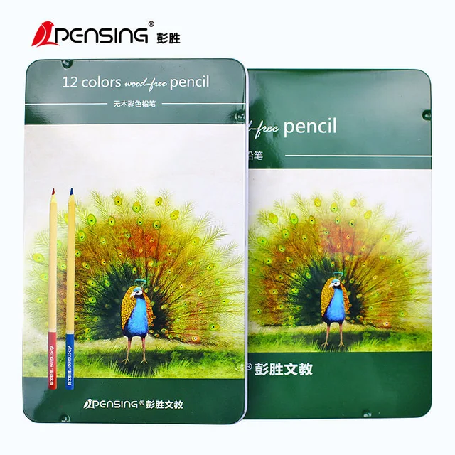 Woodfree color pencil in tin box packing
