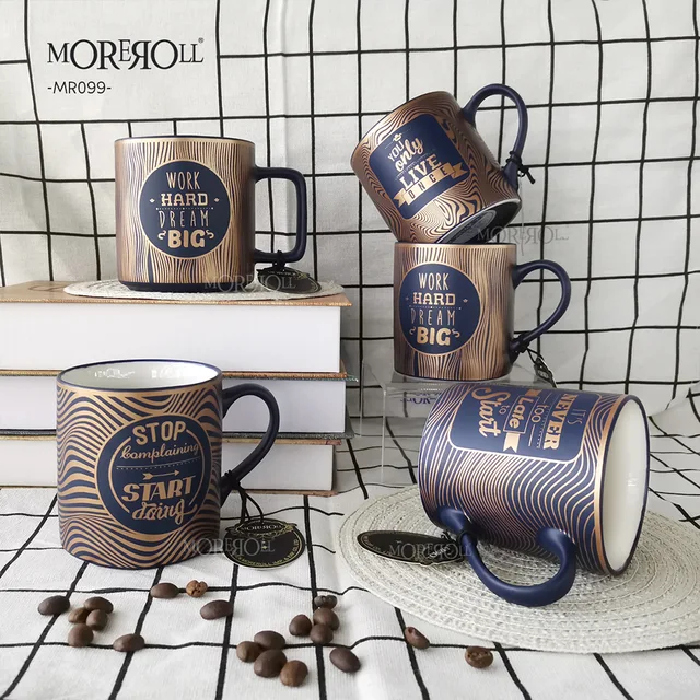 8oz Straight Mug With Rose Gold Design
