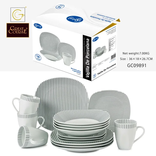 16pcs Square Shape Dinner Set